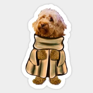 Cavapoo Cavoodle puppy in a cape - cute cavalier king charles spaniel Sticker